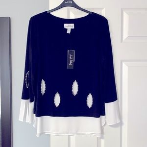 NWT Joseph Ribkoff Silky Knit / Georgette Top